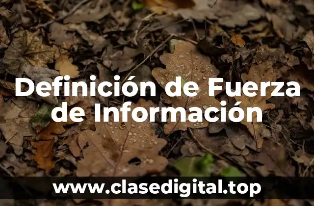 Definición de Fuerza de Información
