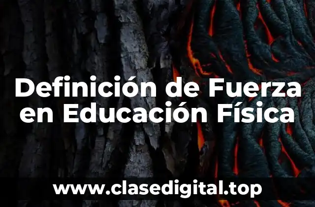 Definición de Fuerza en Educación Física