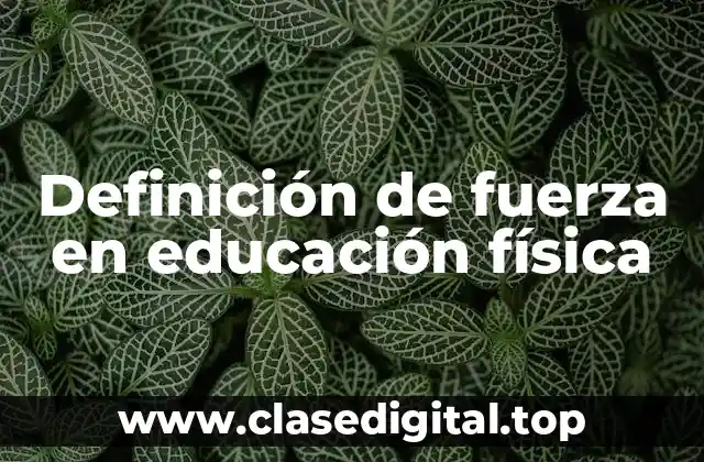 Definición técnica de fuerza en educación física