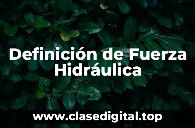 Definición de Fuerza Hidráulica