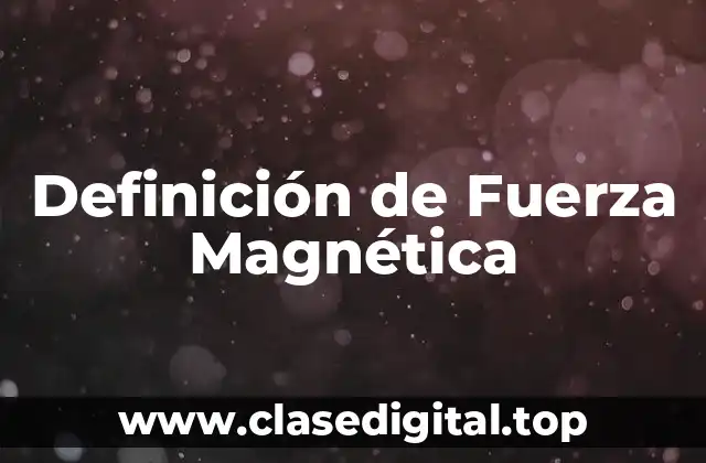 Definición de Fuerza Magnética