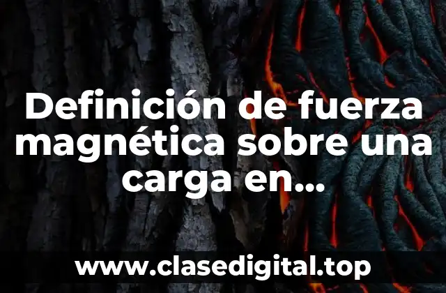 Definición de fuerza magnética sobre una carga en movimiento