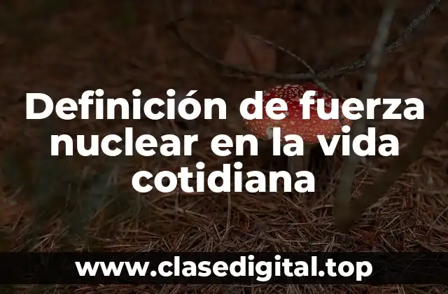 Definición de fuerza nuclear en la vida cotidiana