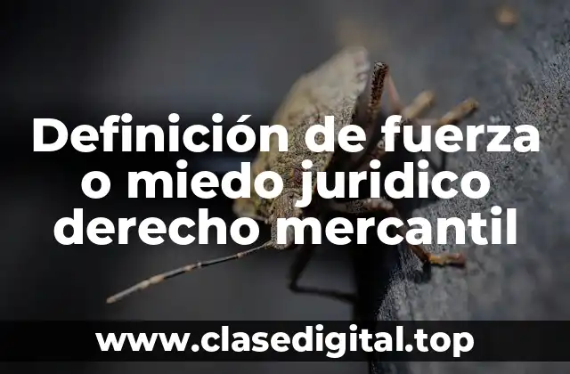 Definición de fuerza o miedo juridico derecho mercantil