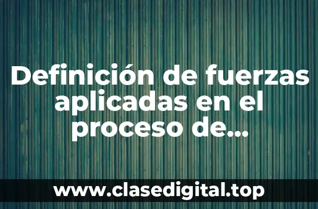 Definición de fuerzas aplicadas en el proceso de embutido