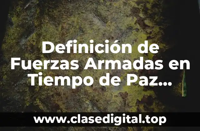 Ejemplos de Fuerzas Armadas en Tiempo de Paz México