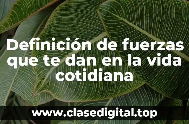 Ejemplos de fuerzas que te dan en la vida cotidiana