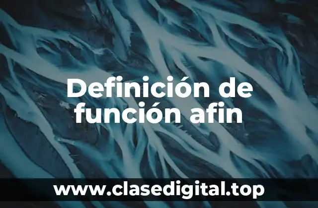 Definición de función afin