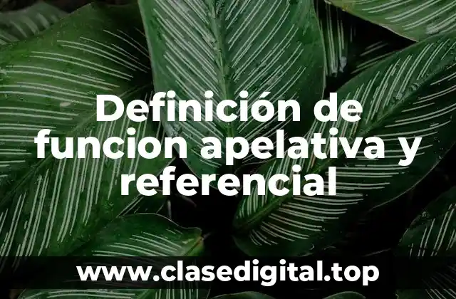 Ejemplos de función apelativa y referencial