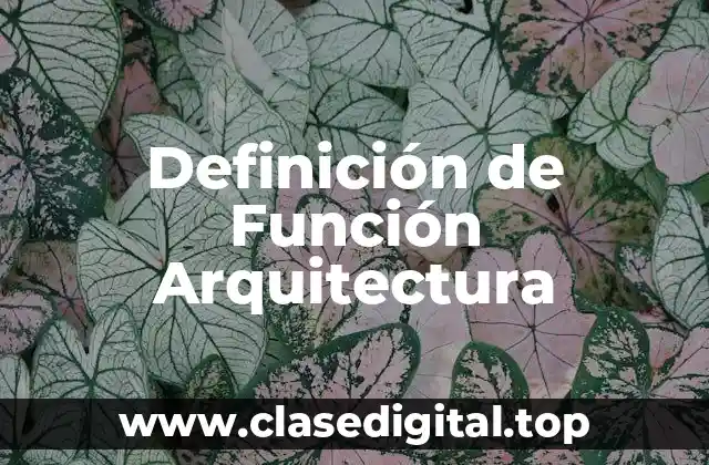 Definición de Función Arquitectura