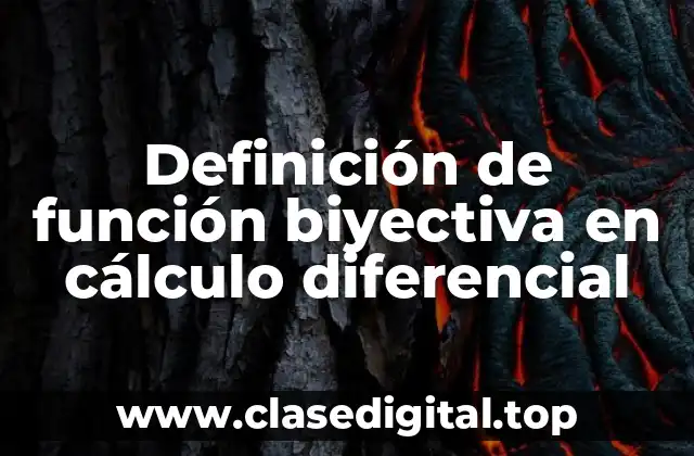 Definición de función biyectiva en cálculo diferencial