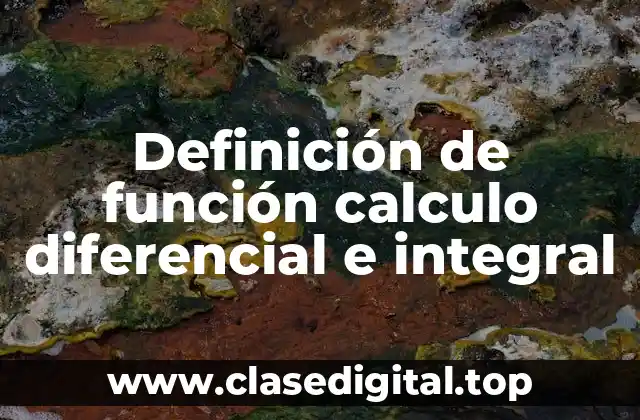 Definición de función calculo diferencial e integral