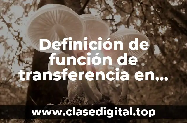 Definición de función de transferencia en ingeniería de control