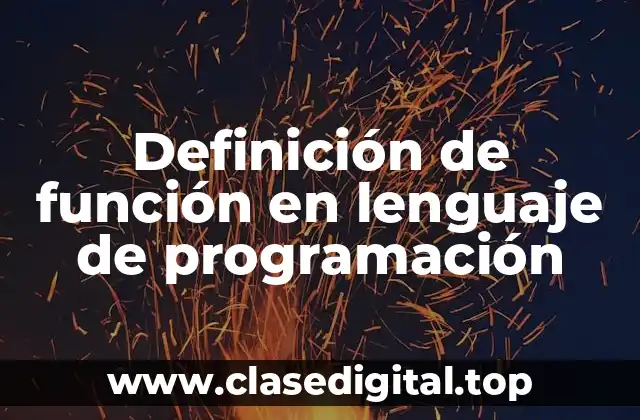 Definición de función en lenguaje de programación