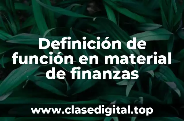 Definición de función en material de finanzas