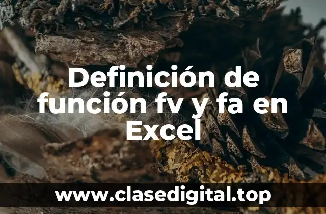 Definición de función fv y fa en Excel