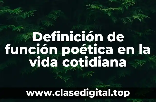 Definición de función poética en la vida cotidiana