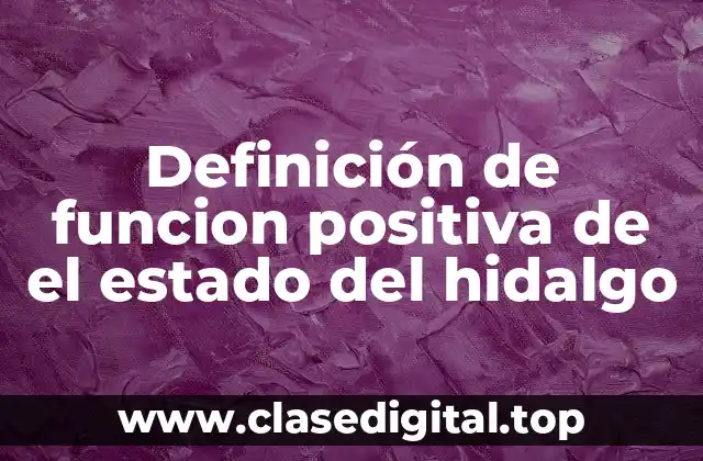 Definición de funcion positiva de el estado del hidalgo