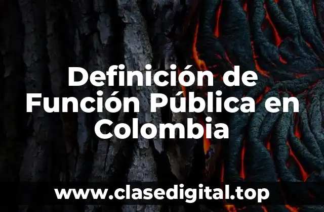 Definición de Función Pública en Colombia