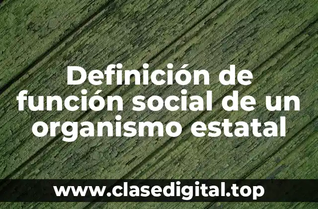 Definición de función social de un organismo estatal