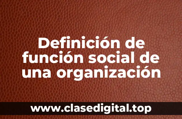 Definición de función social de una organización