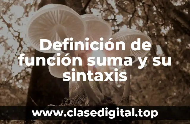 Definición de función suma y su sintaxis