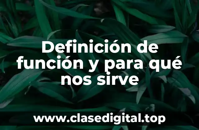 Definición de función y para qué nos sirve