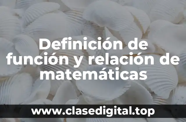 Definición técnica de función y relación en matemáticas