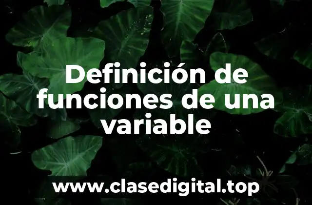 Definición de funciones de una variable