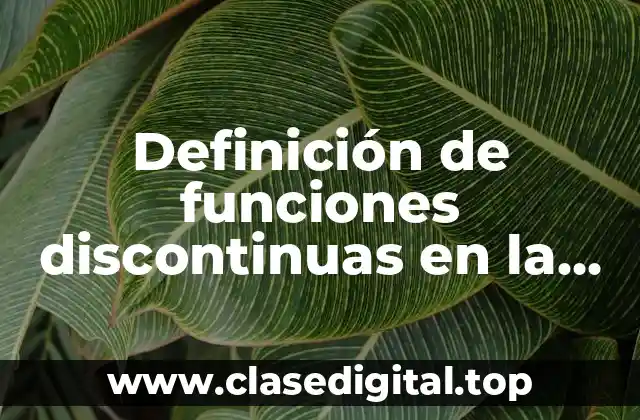 Definición de funciones discontinuas en la vida cotidiana