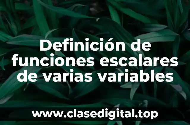 Definición de funciones escalares de varias variables