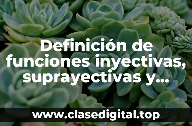 Definición de funciones inyectivas, suprayectivas y biyectivas