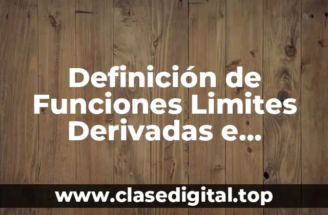 Definición de Funciones Limites Derivadas e Integrales