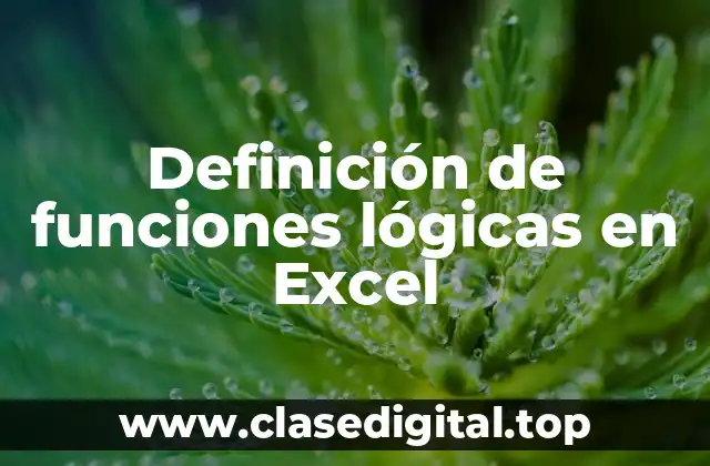 Definición técnica de funciones lógicas en Excel