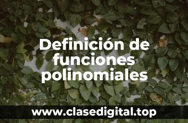Definición de funciones polinomiales