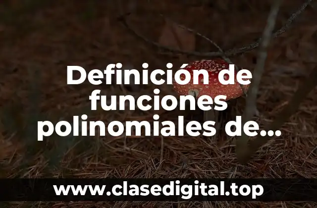 Definición de funciones polinomiales de grado superior