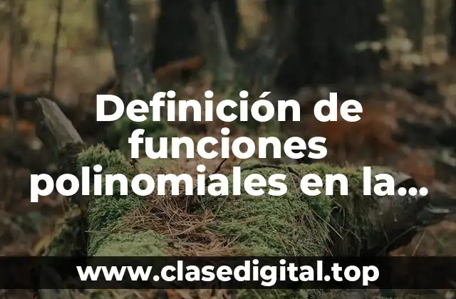 Definición de funciones polinomiales en la vida cotidiana