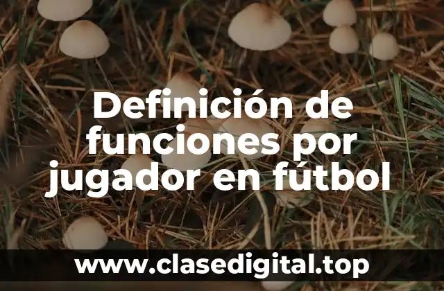 Definición de funciones por jugador en fútbol