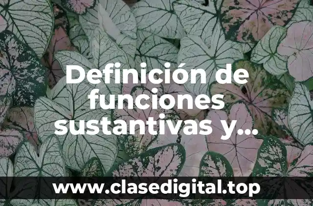 Definición de funciones sustantivas y adjetivas de una empresa