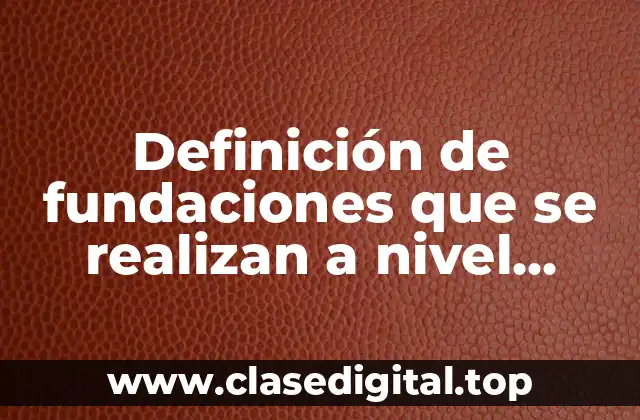 Ejemplos de fundaciones que se realizan a nivel estatal