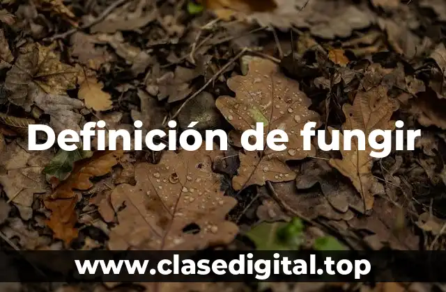 Definición de fungir