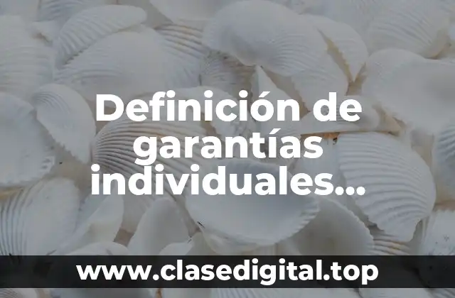 Definición de garantías individuales derechos humanos