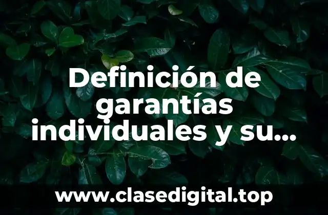 Definición de garantías individuales y su clasificación