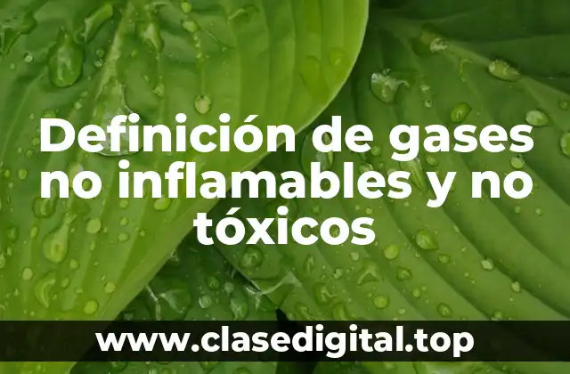 Ejemplos de gases no inflamables y no tóxicos