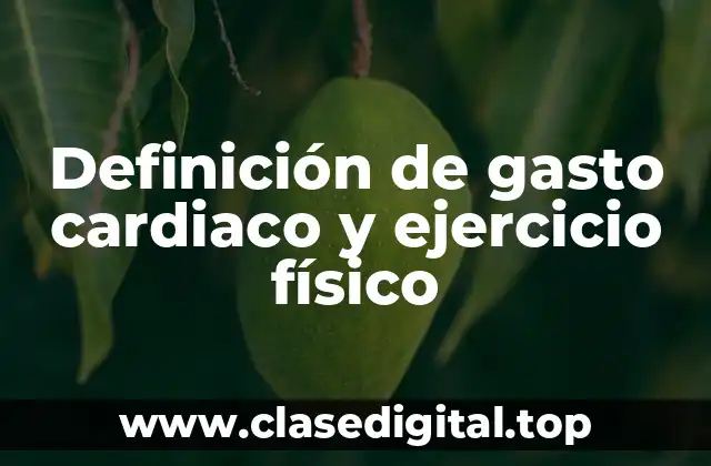 Definición de gasto cardiaco y ejercicio físico