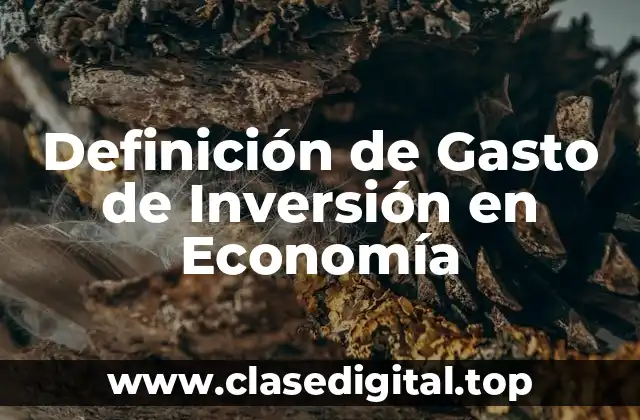 Definición de Gasto de Inversión en Economía