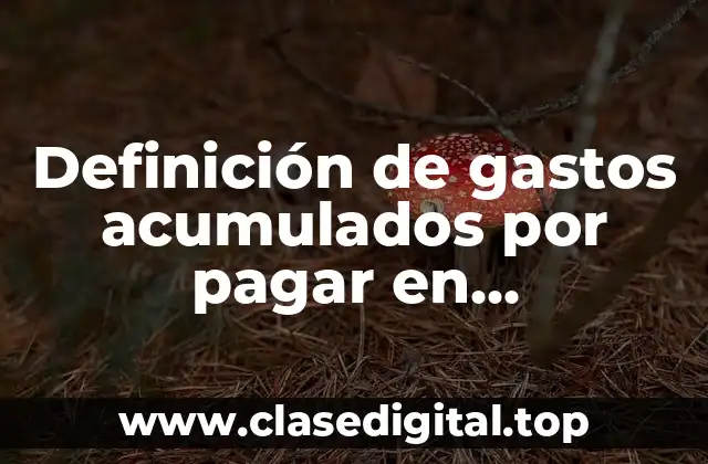 Definición de gastos acumulados por pagar en contabilidad