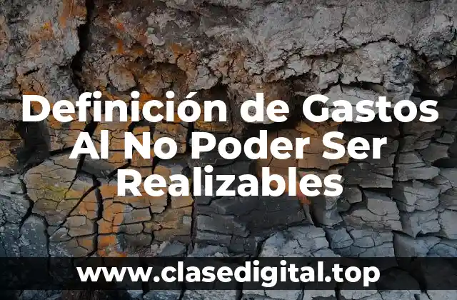 Definición de Gastos Al No Poder Ser Realizables