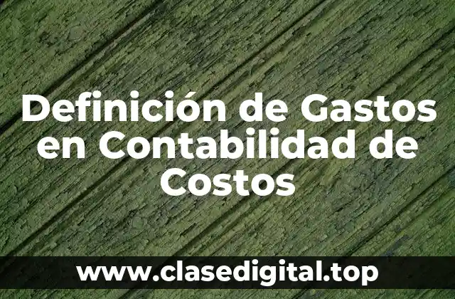 Definición de Gastos en Contabilidad de Costos