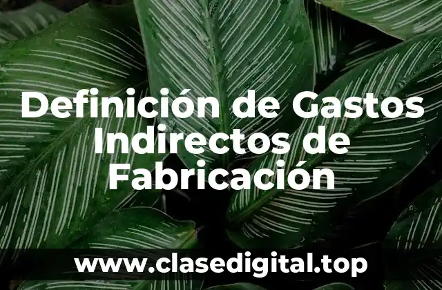 Definición técnica de Gastos Indirectos de Fabricación